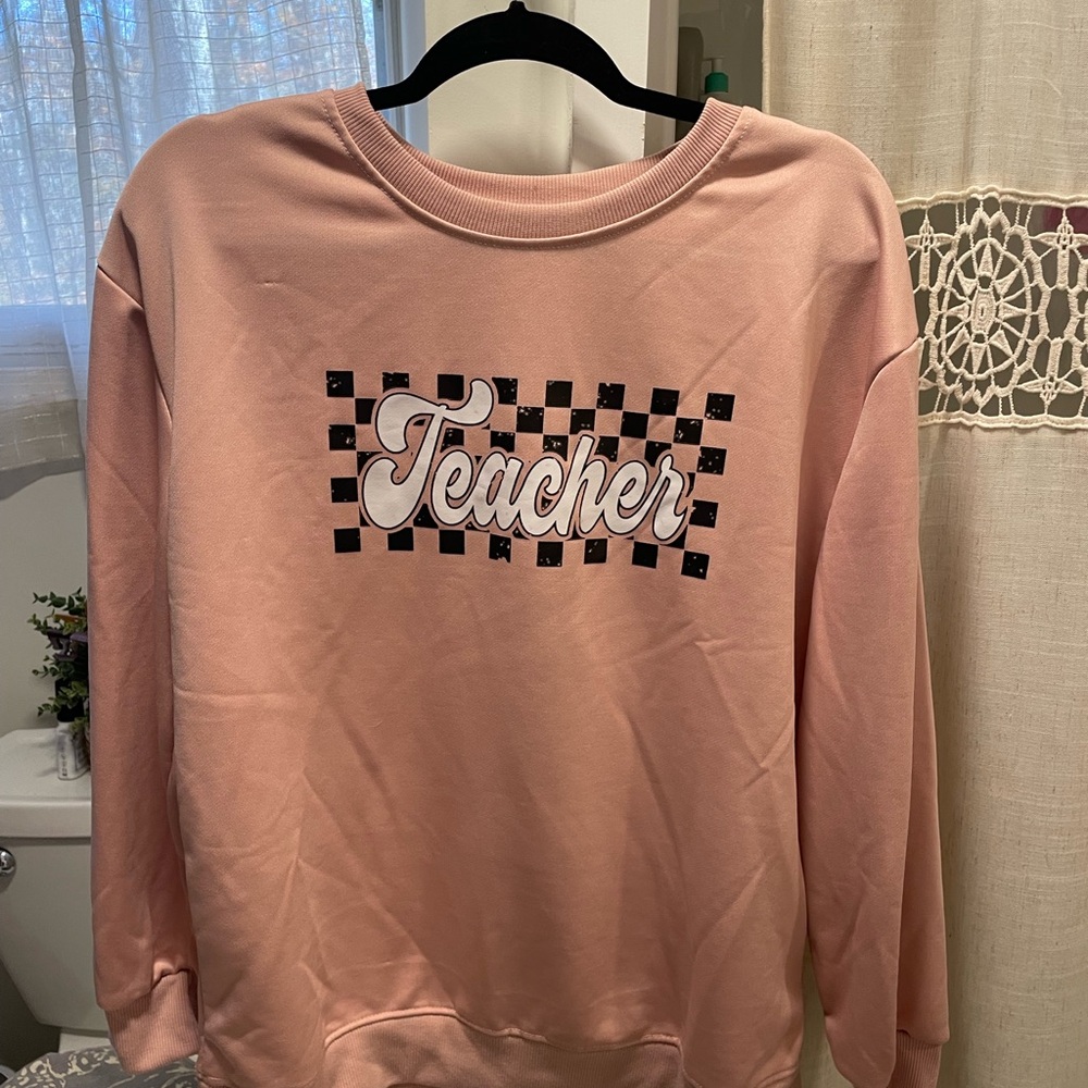 Pink 'Teacher' Sweatshirt
